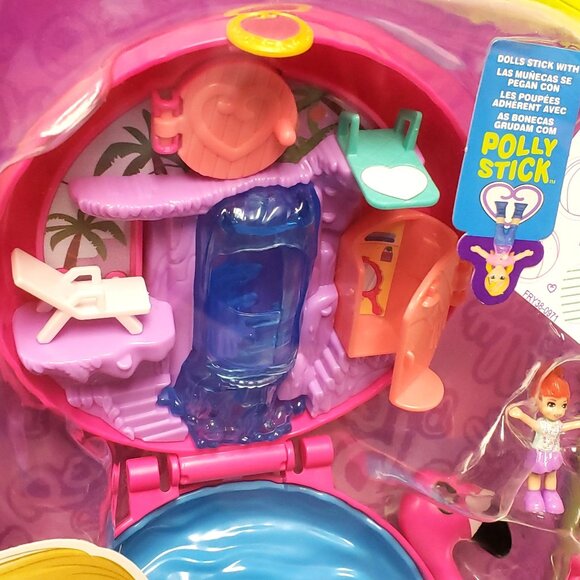 Polly Pocket Flamingo Floatie Compact 2017 Toy - Picture 3 of 6